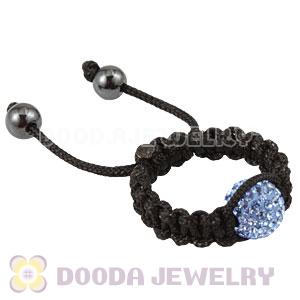Handmade Style Macrame Rings With Blue Czech Crystal Wholesale