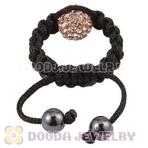 Handmade Style Macrame Rings With Pink Czech Crystal Wholesale