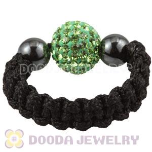 Green Czech Crystal Handmade Style Macrame Rings Wholesale
