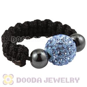 Blue Czech Crystal Handmade Style Macrame Rings Wholesale
