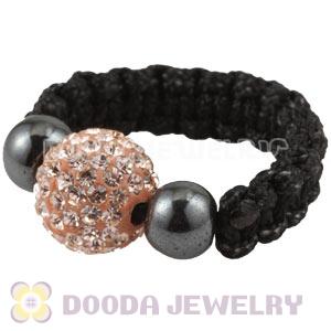 Rose Czech Crystal Handmade Style Macrame Rings Wholesale