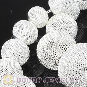 90mm Silver Basketball Wives Mesh Hoop Earrings Wholesale