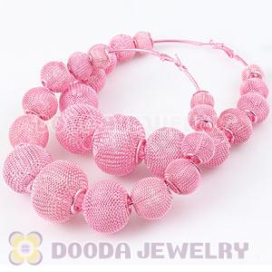 90mm Pink Basketball Wives Mesh Hoop Earrings Wholesale