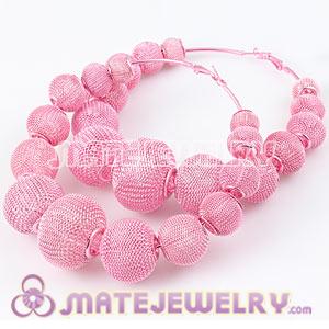 Wholesale 90mm Pink Basketball Wives Mesh Hoop Earrings 