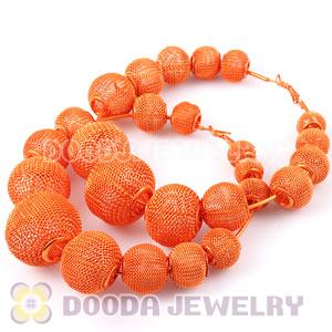 90mm Orange Basketball Wives Mesh Hoop Earrings Wholesale