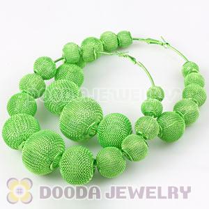 90mm Green Basketball Wives Mesh Hoop Earrings Wholesale