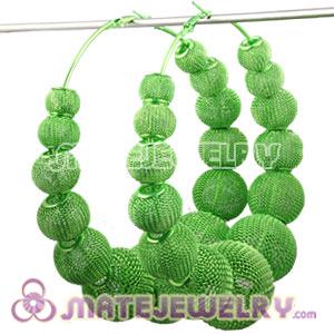 Wholesale 90mm Green Basketball Wives Mesh Hoop Earrings 