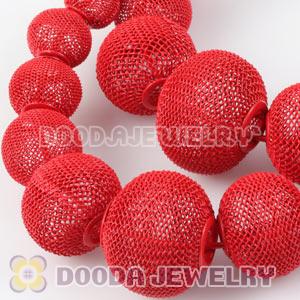 90mm Red Basketball Wives Mesh Hoop Earrings Wholesale