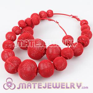 Wholesale 90mm Red Basketball Wives Mesh Hoop Earrings 