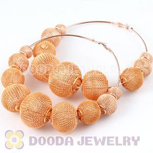90mm Gold Basketball Wives Mesh Hoop Earrings Wholesale