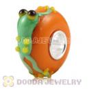 High Grade Murano Glass Frog Beads European Compatible 925 Silver Single Core