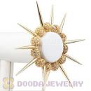 16mm Gold Rhinestone Beads Basketball Wives Inspired Spike Bracelets Wholesale