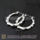 50mm Platinum Plated Basketball Wives Bamboo Hoop Earrings Wholesale