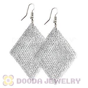 Basketball Wives White Crystal Diamond Bamboo Hoop Earrings Cheap