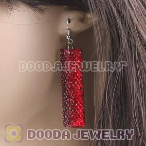 Basketball Wives Red Crystal Bamboo Hoop Earrings Cheap