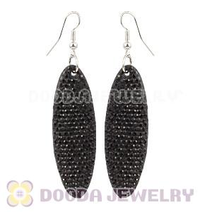 Black Crystal Basketball Wives Bamboo Hoop Earrings Cheap