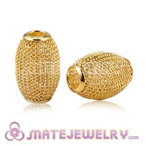Wholesale Gold Basketball Wives Oval Mesh Beads For Hoop Earrings 