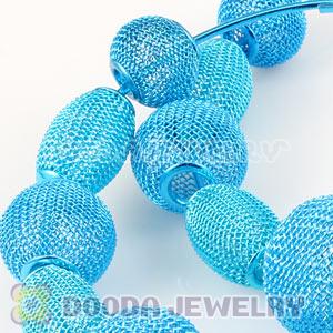 90mm Blue Basketball Wives Mesh Hoop Earrings Wholesale
