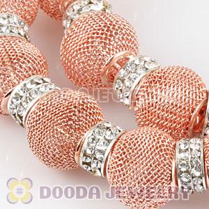 80mm Basketball Wives Mesh Hoop Earrings With Spacer Beads Wholesale