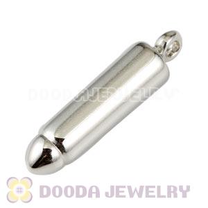 32mm Silver Plated ABS Basketball Wives Bullet Beads Wholesale 