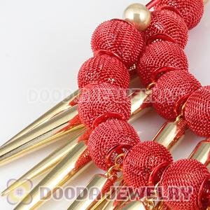 80mm Red Basketball Wives Spike Hoop Earrings Wholesale