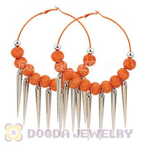 80mm Orange Basketball Wives Spike Hoop Earrings Wholesale