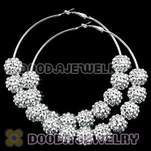 80mm Resin Crystal Basketball Wives Hoop Earrings Wholesale