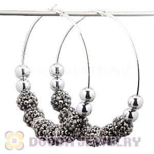 80mm Basketball Wives Resin Crystal Hoop Earrings Wholesale