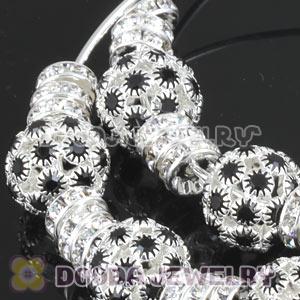 80mm Basketball Wives Hoop Earrings With Crystal Ball Beads 