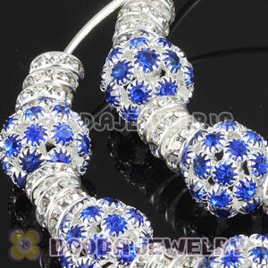 80mm Basketball Wives Hoop Earrings With Crystal Ball Beads 