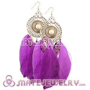 Wholesale Red Basketball Wives Feather Earrings 
