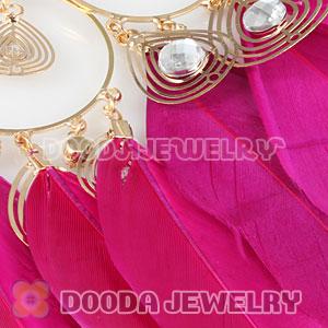 Red Basketball Wives Feather Hoop Earrings Wholesale