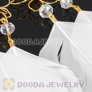 White Basketball Wives Feather Earrings Wholesale