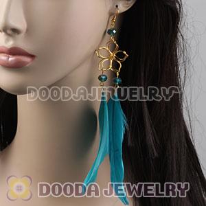 Green Basketball Wives Feather Earrings Wholesale