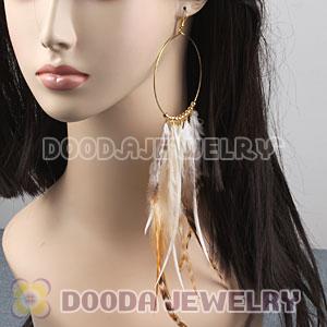 Basketball Wives Feather Hoop Earrings Wholesale
