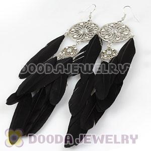 Black Basketball Wives Feather Earrings Wholesale