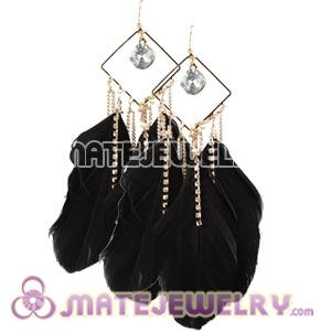 Wholesale Black Basketball Wives Feather Earrings