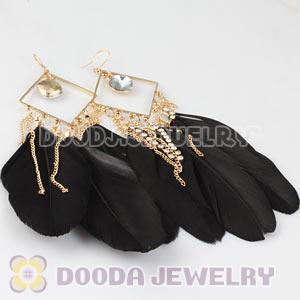 Black Basketball Wives Feather Earrings Wholesale