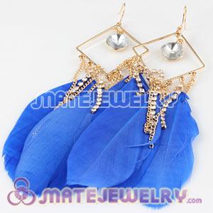 Wholesale Blue Basketball Wives Feather Earrings