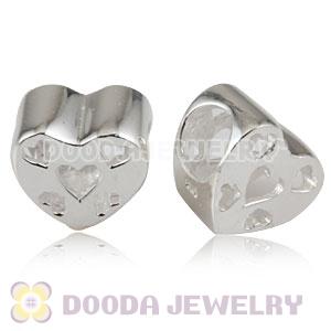 925 Sterling Silver Heart Charm Beads For Valentines Day 