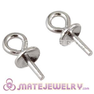 Rhodium Plated Sterling Silver Stud Earring Component Findings