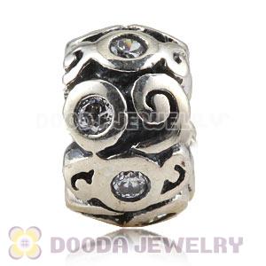 925 Solid Silver European Style Beads with Stone