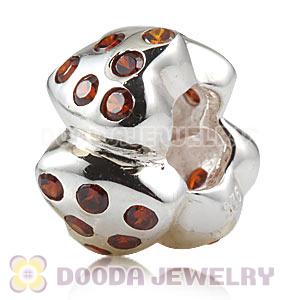 925 Solid Silver Heart to Heart Beads with Stone