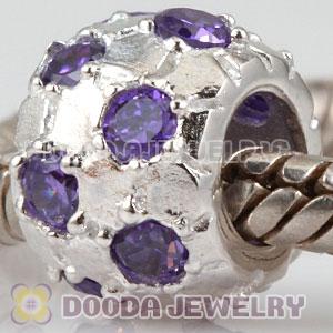 Solid Sterling Silver Charm Jewelry Beads with Stone