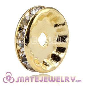 12mm Gold Plated Crystal Spacer Beads For Basketball Wives Earrings 