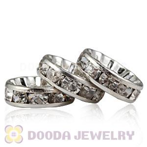 12mm Platinum Plated Basketball Wives Crystal Spacer Beads 