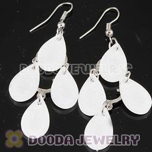 White Crystal Basketball Wives Bamboo Drop Earrings Wholesale