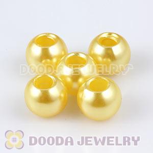 12mm Yellow European Big Hole ABS Pearl Beads Wholesale 