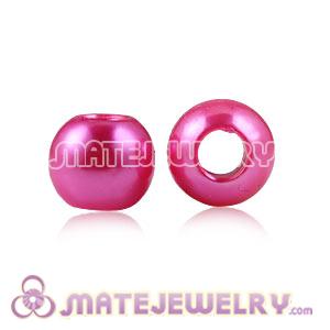 Wholesale 12mm Peach European Big Hole ABS Pearl Beads