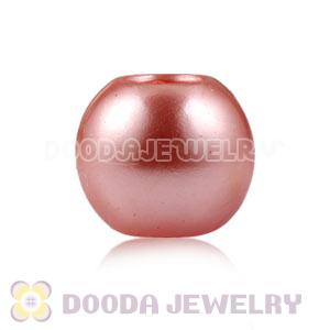 12mm Pink European Big Hole ABS Pearl Beads Wholesale 